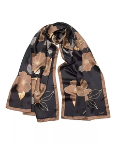 Лаура - Шелковый шарф/шаль для женщин, черный Elizabetta