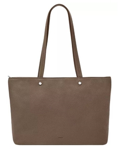 Сумка-тоут Jessie из кожи с застежкой-молнией, коричневый Fossil