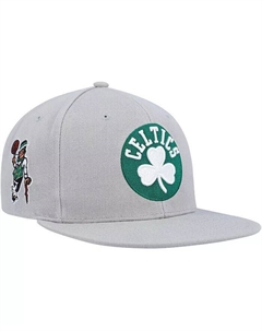 Мужская серая бейсболка Boston Celtics Side Core 2.0 Snapback Mitchell and ness