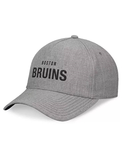 Мужская кепка Boston Bruins Elements A-Frame Leather Strap Back Hat цвета серого меланжа Fanatics signature
