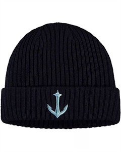 Мужская вязаная шапка Deep Sea Navy Blue Seattle Kraken Secondary Logo с манжетами Fanatics