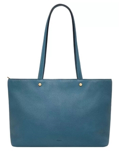 Сумка-тоут Jessie из кожи с застежкой-молнией, синий Fossil