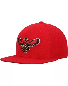 Мужская красная бейсболка Atlanta Hawks Hardwood Classics Team Ground 2.0 Snapback Mitchell and ness