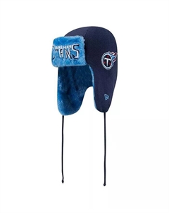 Мужская темно-синяя вязаная шапка Tennessee Titans Helmet Head Trapper New era