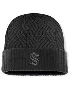 Мужская черная шапка Seattle Kraken Authentic Pro Road с манжетами Fanatics