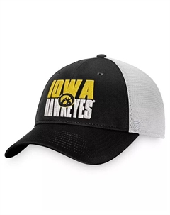 Мужская черная, белая кепка-кнопка Trucker Snapback от Iowa Hawkeyes Stockpile Top of the world