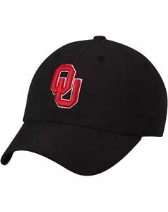 Мужская черная кепка Oklahoma Sooners Primary Logo Staple Adjustable Top of the world