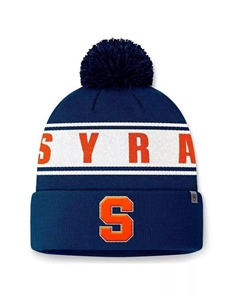 Мужская темно-синяя вязаная шапка Syracuse Orange Slash с манжетами и помпоном Top of the world