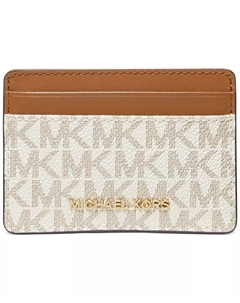 Визитница с логотипом Jet Set, коричневый/бежевый Michael kors