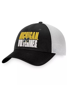 Мужская черная, белая кепка-кнопка Michigan Wolverines Stockpile Trucker Snapback Top of the world