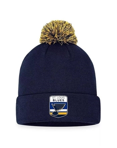 Мужская темно-синяя вязаная шапка St. Louis Blues драфта НХЛ 2023 года с манжетами и помпоном Fanatics