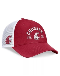 Мужская темно-красная/белая регулируемая кепка водителя грузовика Washington State Cougars Free Kick Top of the world