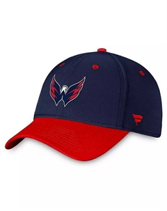 Мужская темно-синяя, красная кепка Washington Capitals Authentic Pro Rink Flex двухцветная Fanatics