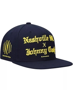 Мужская темно-синяя кепка Nashville SC x Johnny Cash Snapback Adjustable Hat Mitchell and ness