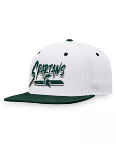 Мужская белая, зеленая бейсболка Michigan State Spartans Sea Snapback Top of the world