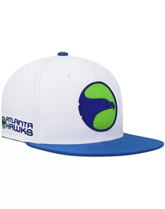 Мужская белая кепка-кнопка Royal Atlanta Hawks Hardwood Classics Mitchell and ness