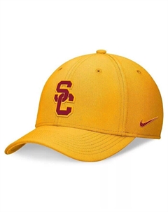 Мужская и женская золотая бейсболка USC Trojans 2024 Sideline Rise Swoosh Flex Nike