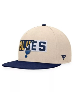 Мужская кремовая/темно-синяя бейсболка St. Louis Blues Goalaso Snapback Fanatics