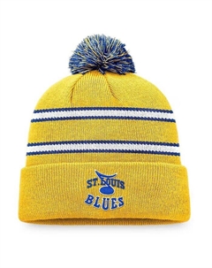 Мужская синяя вязаная шапка St. Louis Blues Special Edition 2.0 с манжетами и помпоном Fanatics