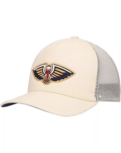Мужская кремовая регулируемая шляпа New Orleans Pelicans Trucker, бежевый Mitchell and ness
