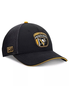 Мужская черная регулируемая кепка Pittsburgh Penguins 2024 NHL Draft On Stage Trucker Fanatics