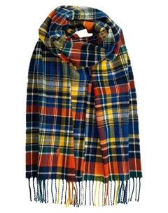 Мужской шерстяной шарф в клетку, оранжевый Polo ralph lauren