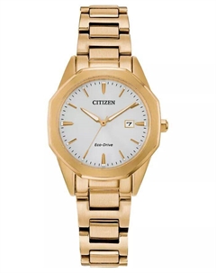 Женские часы Eco-Drive Corso с золотистым браслетом из нержавеющей стали, 28 мм Citizen