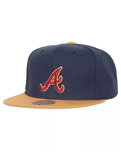 Мужская темно-синяя кепка Atlanta Braves Work It Snapback, синий Mitchell and ness