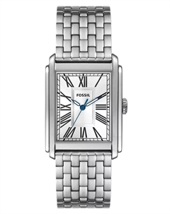 Мужские часы Carraway с тремя стрелками, серебристая нержавеющая сталь, 30 мм Fossil