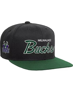 Черная кепка Snapback с надписью Milwaukee Bucks Team для мальчиков и девочек Big, черный Mitchell and ness
