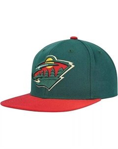 Мужская зеленая кепка Snapback Minnesota Wild Core Team Ground 2.0, зеленый Mitchell and ness
