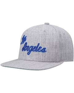 Мужская серая кепка Snapback Los Angeles Lakers Hardwood Classics Team 2.0 с меланжевым отливом Mitchell and ness