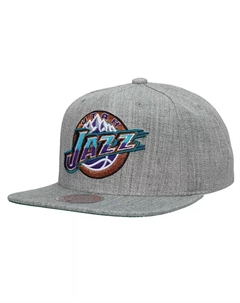 Мужская кепка Snapback Classics 2.0 из лиственных пород дерева вереско-серого цвета Utah Jazz Mitchell and ness