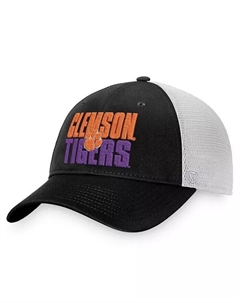 Мужская черно-белая кепка Clemson Tigers Stockpile Trucker Snapback Top of the world