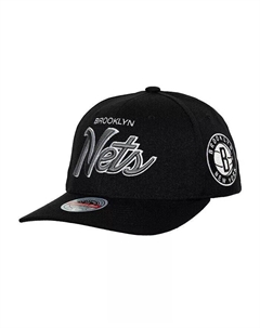 Черная мужская кепка с эластичной спинкой Brooklyn Nets MVP Team Script 2.0 Mitchell and ness