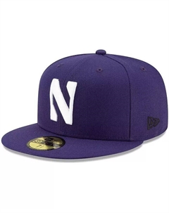 Мужская базовая шляпа с логотипом Northwestern Wildcats Primary Team 59FIFTY фиолетового цвета New era