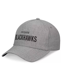 Мужская кожаная шляпа с А-образной рамкой и ремешком Chicago Blackhawks Elements Heather Grey Chicago Blackhawks Elements, серый Fanatics