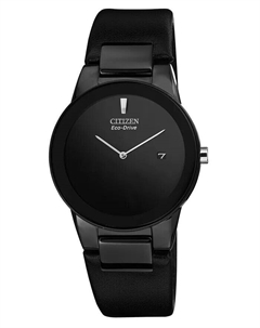Мужские часы Eco-Drive Axiom с черным кожаным ремешком, 40 мм, AU1065-07E Citizen