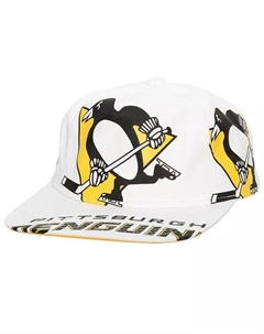 Мужская белая кепка Pittsburgh Penguins In Your Face Snapback Deadstock Mitchell and ness