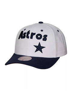 Мужская белая кепка Houston Astros Cooperstown Collection Pro Crown Snapback Mitchell and ness