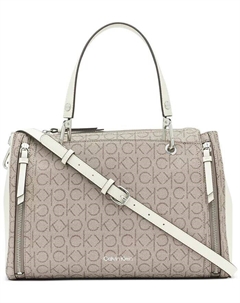 Сумка-портфель Garnet Signature с тройным отделением и застежкой-молнией сверху Calvin Klein, бежевый Calvin klein