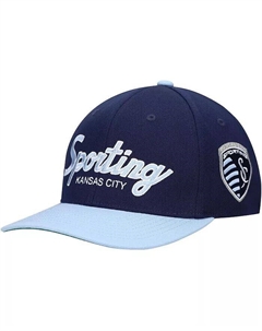 Мужская темно-синяя эластичная кепка Sporting Kansas City Team Script 2.0, синий Mitchell and ness