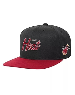 Черная кепка Snapback с надписью Miami Heat Team для мальчиков и девочек Big, черный Mitchell and ness