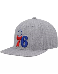 Мужская серая кепка Philadelphia 76Ers 2.0 Snapback с меланжевым рисунком Mitchell and ness