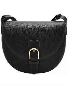 Маленькая кожаная сумка через плечо Everleigh с клапаном, черный Fossil