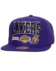 Мужская фиолетовая кепка Los Angeles Lakers Champ Stack Snapback, фиолетовый Mitchell and ness