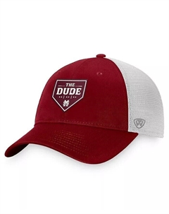 Мужская темно-бордовая кепка Snapback Trucker The Dude Home Plate Mississippi State Bulldogs, красный Top of the world