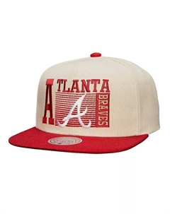 Мужская кремовая кепка Atlanta Braves Cooperstown Collection Speed ​​Zone Snapback, бежевый Mitchell and ness