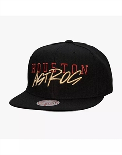 Мужская черная кепка Houston Astros Team Tagged Snapback, черный Mitchell and ness