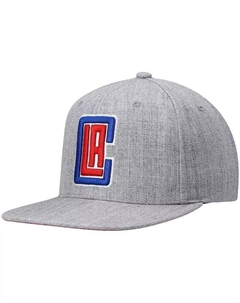 Мужская серая кепка Snapback LA Clippers 2.0 с меланжевым рисунком Mitchell and ness